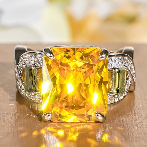 Geometric Bright Cubic Zirconia Party Statement Ring for Women | Cocktail Party, Formal Dinner, Banquet, Gala, Ceremony, Date Night, Holiday Gathering, Luxury Dinner - color: Silver Color