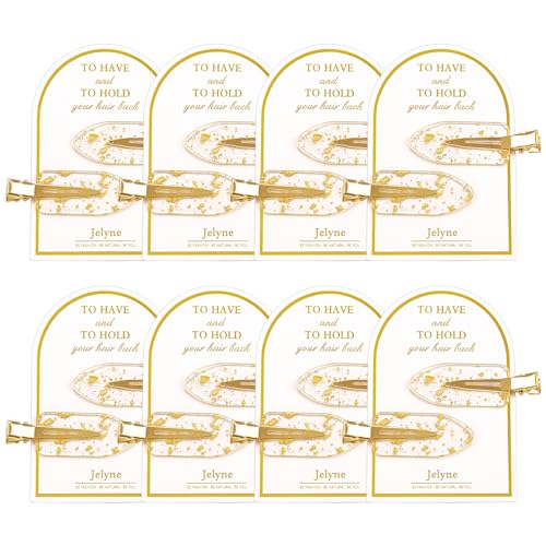 16PCS No Bend Hair Clips and Glitter Gold Bangs Clips - Makeup Ready Hair Setting Kit with Bridesmaid Proposal Gift - color: 16Pcs（8 Cards）Gold Glitter hair clips