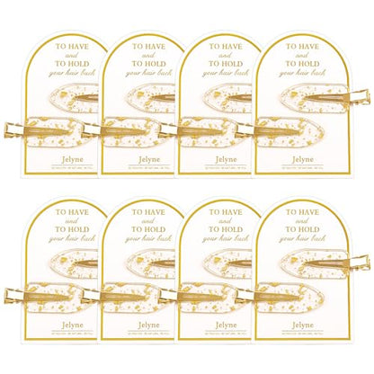 16PCS No Bend Hair Clips and Glitter Gold Bangs Clips - Makeup Ready Hair Setting Kit with Bridesmaid Proposal Gift - color: 16Pcs（8 Cards）Gold Glitter hair clips
