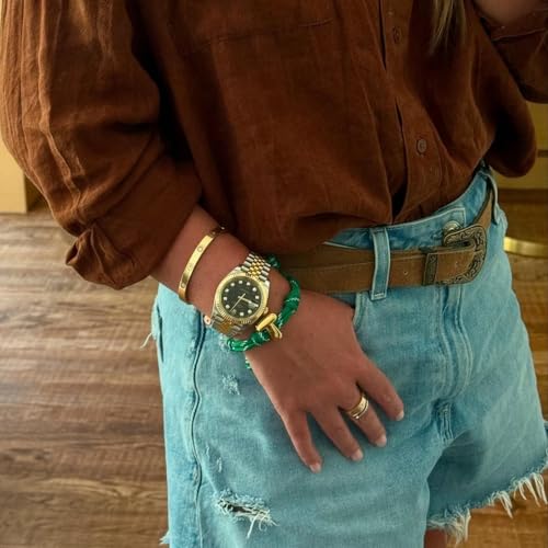 VLINRAS Bubble Initial Bracelet for Women Men, Green & Blue Knotty Puffy Letter Bracelets Gifts for Mom Dad Friends - color: Green- X