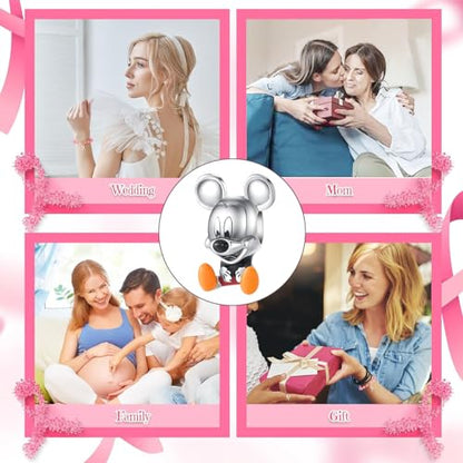 Charm for Bracelets and Necklaces Heart Cat Flower Boy 925 Sterling Silver Bead Birthday Jewelry Gift for Women - color: Cute Mouse Boy Charm