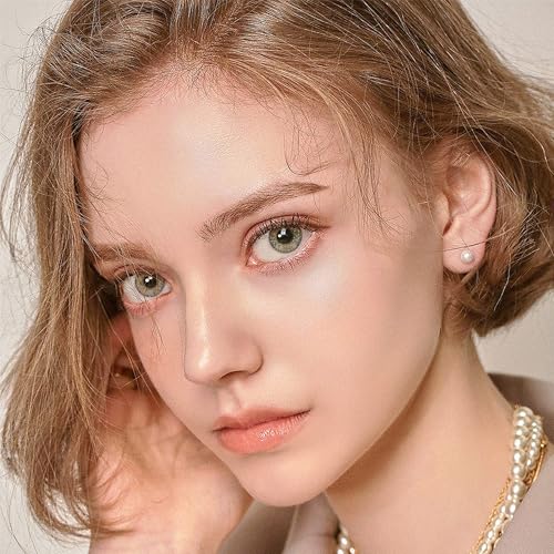 12 Pairs Colorful Pearl Stud Earrings for Women Stainless Steel Small Studs Set - color: 4mm