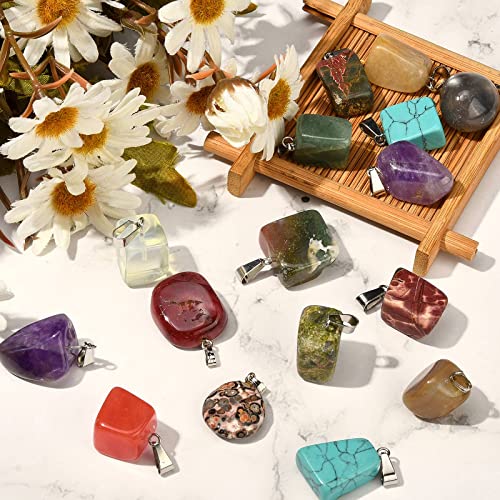 DanLingJewelry 50pcs Natural Random Reiki Nugget Gemstone Charms Irregular Healing Crystal Chakra Stone Pendants for Jewelry Making - color: 50pcs - Irregular Ⅱ