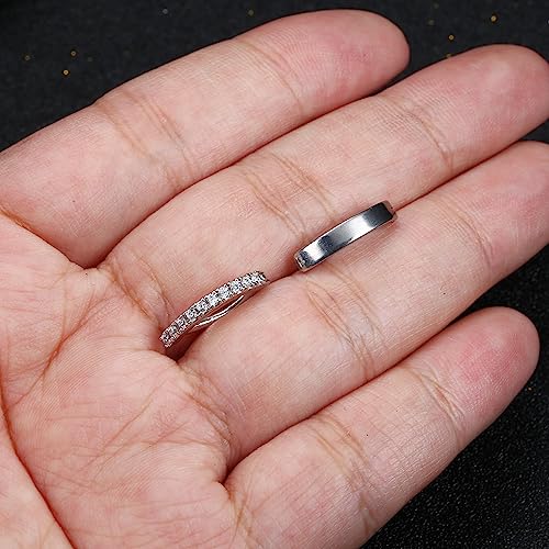2Pcs 14G Clicker Belly Button Ring for Women Surgical Steel CZ Opal Belly Ring Simple Reverse Navel Rings Body Jewelry - color: Silver, size: 12MM