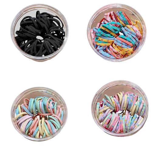 Colorful Hair Rings For Women High Flexibility Braided Ponytail Rings Sport Ready Mixed Hues Mixed Hair Elastics Set - color: strawberry