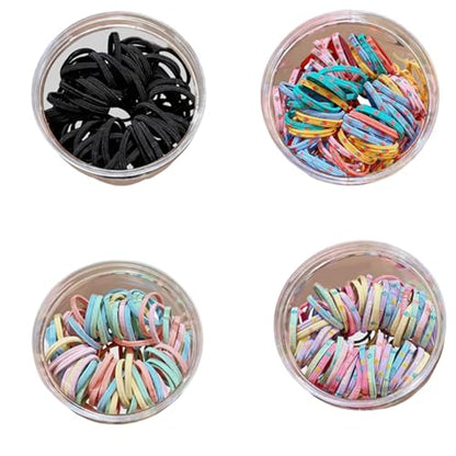 Colorful Hair Rings For Women High Flexibility Braided Ponytail Rings Sport Ready Mixed Hues Mixed Hair Elastics Set - color: strawberry