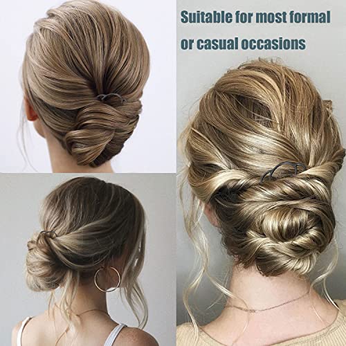8 Pieces Metal Hair Accessories - Fork Clips, Side Combs, 4 Prong U-Shape Sticks for Updos, Buns, and Styling (Multicolor)