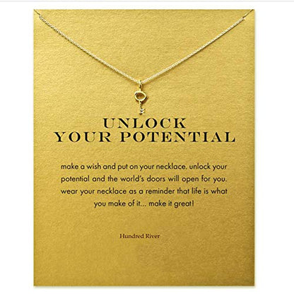 Baydurcan Friendship Anchor Compass Necklace Good Luck Elephant Pendant Chain Necklace with Message Card Gift Card - style: Key