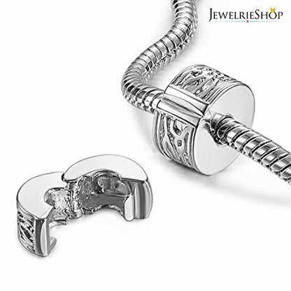 JewelrieShop Clip Spacer Charm for Bracelet Clip Lock Stopper Bead Spacer European Openable Beads 2pcs - color: #03S x 2 Pieces