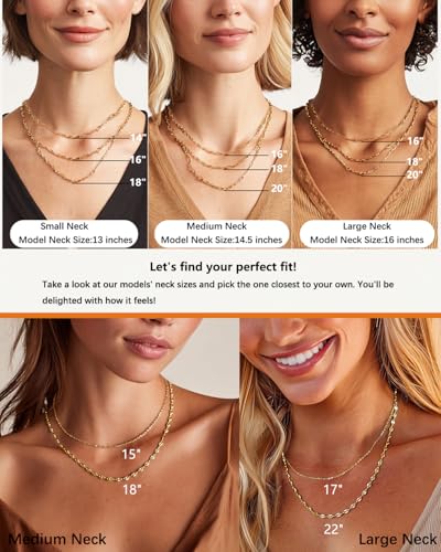 Link Gold Chain 14K Gold Plated Trendy Rope Paperclip Thick Chain Necklace Minimalist Layered Gold Chain Choker Necklaces for Women - style: Layered Link Chain