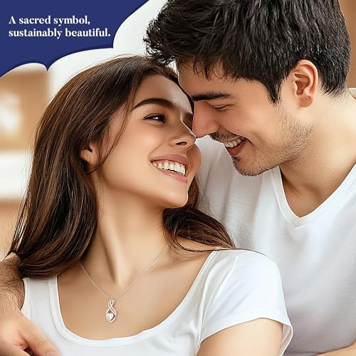 MOOSEA 1-3ct Moissanite Infinity Necklaces for Women, 925 Sterling Silver | D-E Color VVS1 Clarity Lab Grown Moissanite, Anniversary Birthday Gifts for Women Wife, Infinity Moissanite Pendant