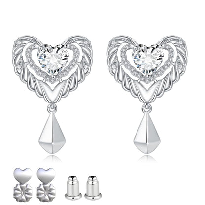 18K Gold Plated & Silver Chunky Heart & Bow Earrings for Women, Chunky Heart Dangle Hoops/Tiny Studs, Kawaii Dainty Hypoallergenic Jewelry for Multiple Piercings, Gift for Her - style: Medieval Heart