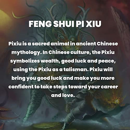 HETICA Feng Shui Pixiu Mantra Amulet Lucky Adjustable Ring | Buddhist Good Luck Mantra, Double Protection, Wealth Love Health, Vintage, Jewelry Gift