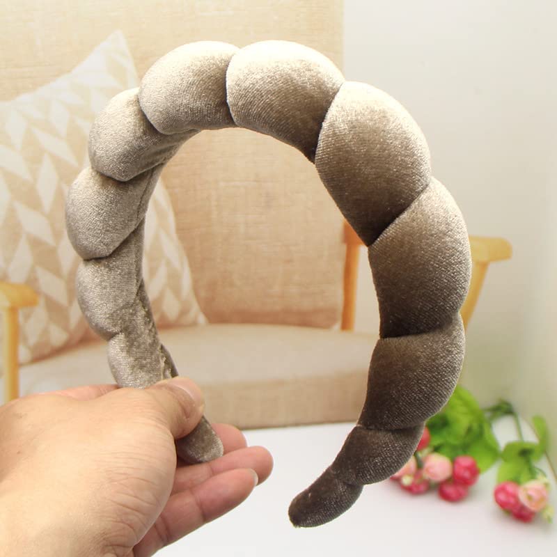 Fashion Headbands for Women Padded Fabric Hair Bands Wide Velvet Non Slip Headband Hair Accessories for Women Girls,Pastel Violet - color: Pastel Violet