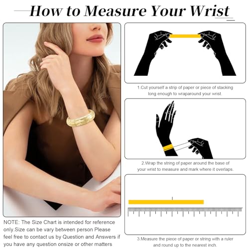 Chunky Gold Bangle Bracelets for Women, 14K Gold Plated Wide Cuff Bracelet | Stackable Open Cuff Bangles, Trendy Statement Jewelry Gift for Women - color: Gold-8