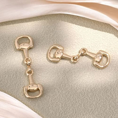 Joez Wonderful Scarf Ring Clip, Wide Band Chunky Chain Silk Scarf Buckle, Shawl Clips Scarf Clasp Holder Scarves Pin - color: (Horsebit) 60mm Gold