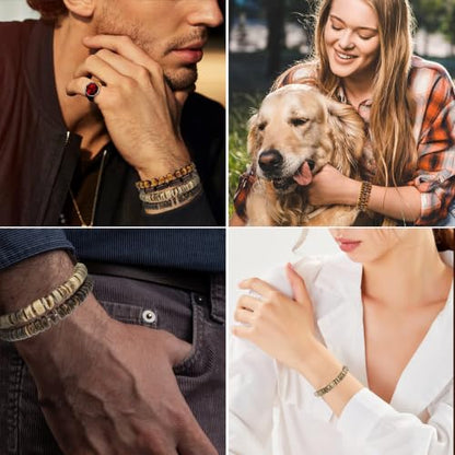 5pcs Wooden Bead Bracelet Set with Charm and Tassel for Men & Women - Stackable Boho Bracelets, Amber Color Scheme Adjustable Bracelet - color: Brown Brown