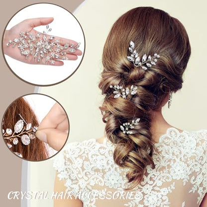 Wedding Hair Accessories: Bridal Headpiece With Hair Piece for Brides (Silver) - color: Silver