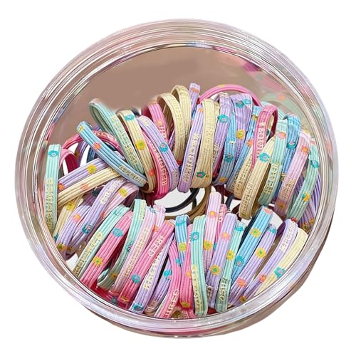 Colorful Hair Rings For Women High Flexibility Braided Ponytail Rings Sport Ready Mixed Hues Mixed Hair Elastics Set - color: floret