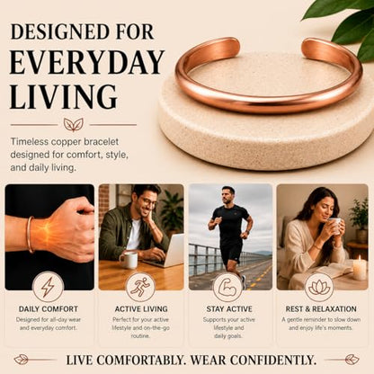 Healing Monk Pure Copper Bracelet for Men & Women – Handmade Uncoated Copper Jewelry Cuff – Adjustable Healing Copper Bracelets for Arthritis – Mens & Womens Copper Cuff Pulsera de Cobre - style: Healer