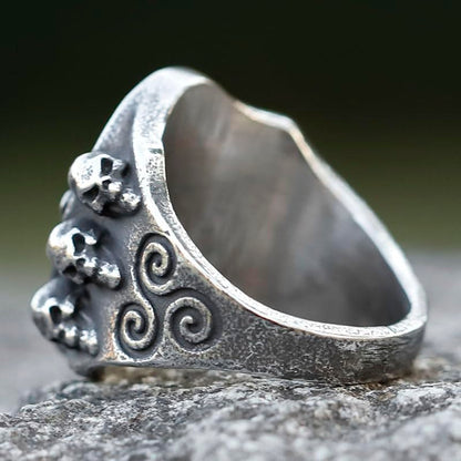 2023 Skull Ring Cool Evil Death Punk Rock Stainless Steel Rings Aly Style Jewelry - style: R1083