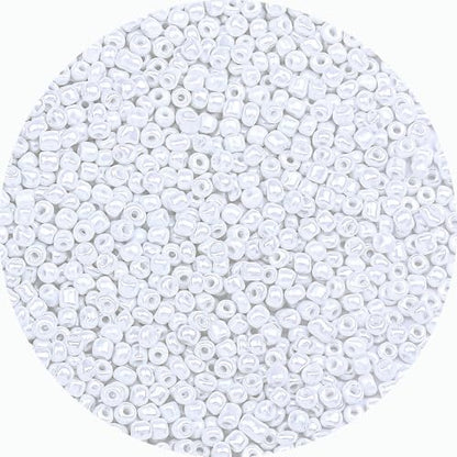 2mm Glass Seed Beads Bulk, Cream White 12/0 Tiny Round Seed Bead, Small Mini Pony Craft Beads for Bracelet Necklace Wrist Jewelry Making Beading Weaving DIY Crafts Supplies - color: Cream White