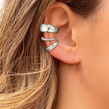 Ear Cuff Earrings for Women Chunky Ear Cuffs Non Piercing | Clip on cartilage earrings helix fake earrings jewelry trendy stuff christmas gift stocking stuffers - color: K