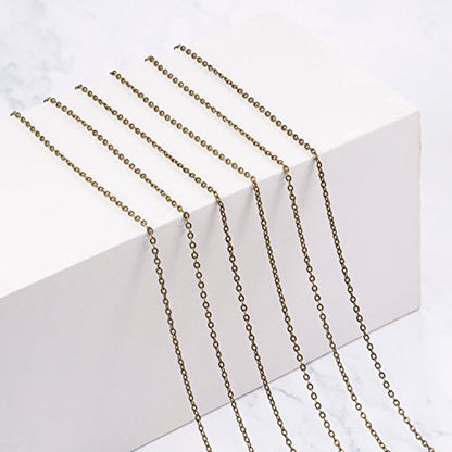 TecUnite 24 Pack Bronze Necklace Chains Bulk DIY Cable Link Chains for Jewelry Making(18 Inch) - size: 18 Inch