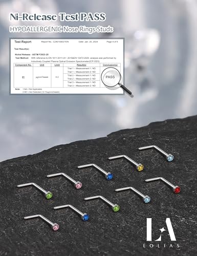 LOLIAS 80-160Pcs Surgical Steel Nose Rings Studs for Women Hypoallergenic | Straight or L Shaped Small Nose Studs Pin,Hypoallergenic 20G 22G Tiny Bone Nose Piercing Jewelry, 1.5/2/2.5/3 mm CZ Mix - color: 80Pcs 20G L shaped（multicolor）