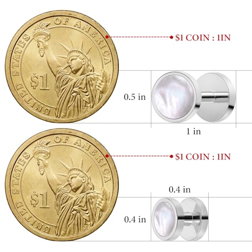 HAWSON Fashion Mother-of-Pearl Tuxedo Shirt Button and Cufflink Set, Specially Designed for Wedding Business - color: Mother of pearl & onxy