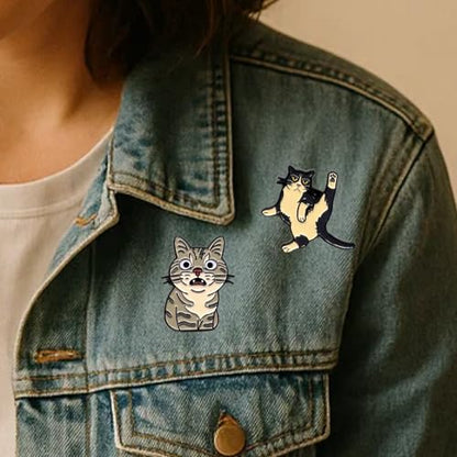 16 pcs Funny Cat Meme Pins – Unique Design & Premium Finish Soft Enamel Lapel Pins Set for Cat Lovers & Collectors