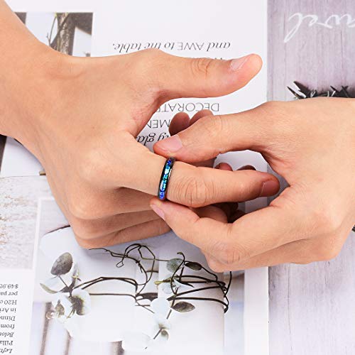 King Will 4mm 6mm 8mm Tungsten Carbide Wedding Band for Men Size 5-15 - color: A-4mm blue-purple