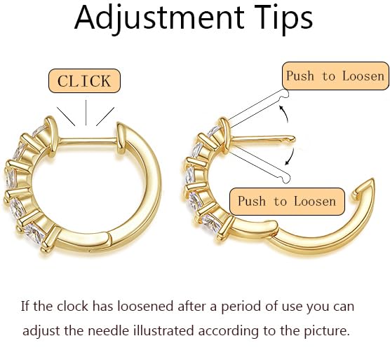 Evabelle Gold Hoop Earrings for Women 14K Real Gold Plated Cubic Zirconia Diamond Hoop Earrings Huggie Hoop Earring Women Earrings Earring for Men 925 Sterling Silver Post Hypoallergenic - color: 14K Gold Plated