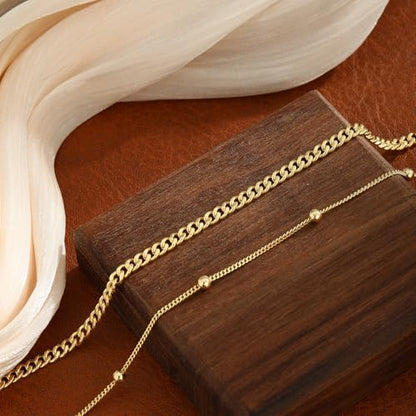 Body Chain for Women 14K Gold Plated Waist Beads Chain Gold Belly Belt Cuban Layered Body Chains Waterproof Adjustable Sexy Bikini Beach Body Jewelry Daily Belts Gifts for Women 26.5-33Inch - style: Cuban+ Bead