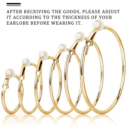Sumind Clip on Hoop Earrings Hoop Gold Earrings Non Piercing Earrings Set for Women - color: Gold Color