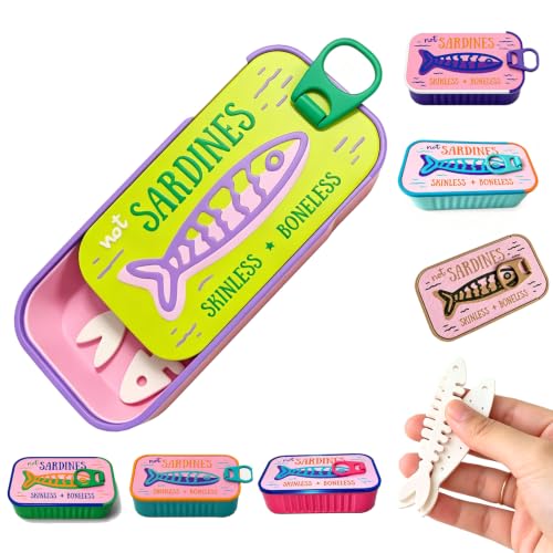 Sardines Travel Jewelry Box, Sardine Tin Jewelry Box, 3d Printed Sardine Tin Like Jewelry Case, with Fish-Shaped Holders for Earrings and Charms, Portable Earring Organizer (Multicolor K) - color: Multicolor K