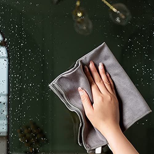 Puomue 6 Pack Microfiber Glass Cleaning Cloth, 16 Inch X 16 Inch, Lint Free Quickly Clean Window, Glasses, Windshields, Mirrors, and Stainless Steel, Multicolor - color: Multicolor