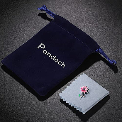 Pandach 925 Sterling Silver Charms for Bracelet&Necklace Dangle Pendant Bead with 5A Cubic Zirconia Stones,Jewelry Beads Gifts for Women - style: Bunch Of Flowers Charm