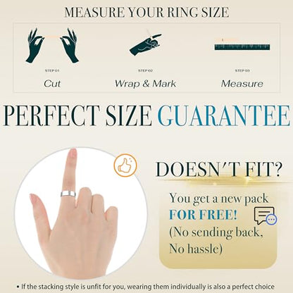 Non Tarnish Gold Chunky Rings for Women, 14K Gold Plated Statement Dome Rings Stacking Silver, Adjustable Mens Eternity Wedding Band Mixed Metal Jewelry Size 3-13 - color: Silver, size: 5, style: Chunky Dome Ring