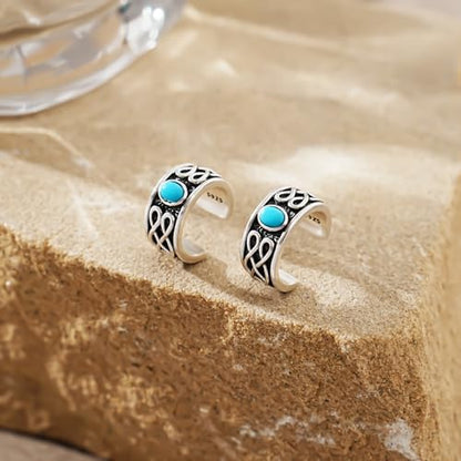 CHIC & ARTSY 925 Sterling Silver Ear Cuffs for Women, Non Piercing Clip On Cartilage Cuffs, Adjustable Fake Conch & Helix Earrings, Gold Plated & Oxidized Various Styles - color: ear cuff #26