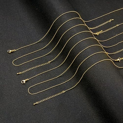 YOUBEIYEE 10 Pack 18K Gold Plated Bead Necklace Chains Bulk | Jewelry Making Chain for Women DIY - color: Gold Bead