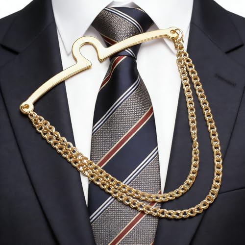 Yoursfs Tie Chains for Men Gold and Sliver Tie - style: Gold Double Tie Chains