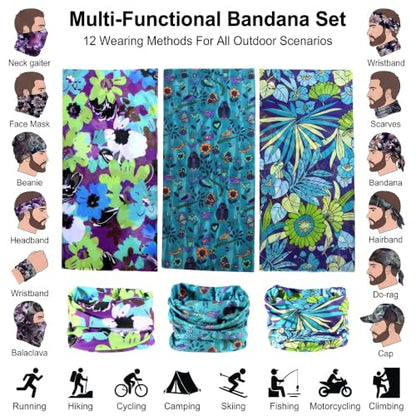 KINGREE KINREE 6PCS Outdoor Magic Scarf, Elastic Headbands, Headscarves, Headwear, Mask - color: Turquoise Series