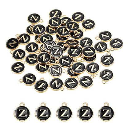 MECCANIXITY Alphabet Letter Charm Double Sided Alphabet Pendant, for Earring Jewelry Making - style: Z