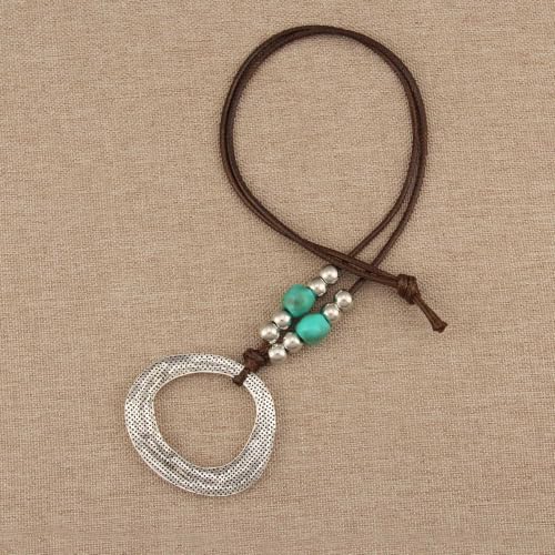 Boho Necklaces for Women Chunky Circle Necklace Bohemian Necklaces | Chunky Boho Necklace for Women Layered Boho Circle Leather Choker Necklace Long Vintage Necklaces Bohemian Jewlery Gifts - style: Bohemian Chunky Necklace