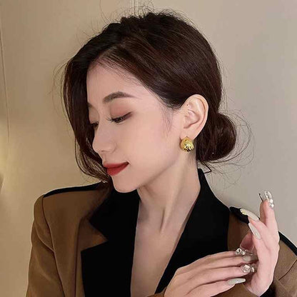 Clip On Hoop Earrings for Women Not Pierced Gold Silver Large Chnky Square Twisted Comfortable Coil Hoop Clip On Earrings - color: Textured Gold