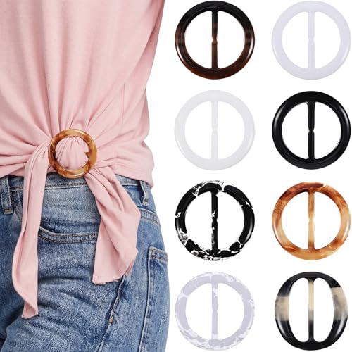 Boao 16 Scarf Ring for Women T Shirt Clips to Tighten Scarf Ring and Slides Clothes Corner Knotted Button for Sweater Dress(Retro Style) - style: Retro Style