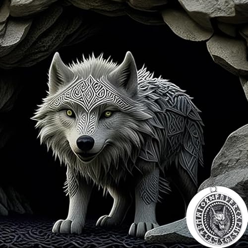 Stainless Steel Gothic Y2K Punk Rock Emo Biker Pendant Necklace | Cosplay Vintage Viking Alt Edgy Fashion Charm Necklace Jewelry for Men Women Active Daily Wear - style: Viking Wolf Head Medallion
