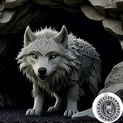 Stainless Steel Gothic Y2K Punk Rock Emo Biker Pendant Necklace | Cosplay Vintage Viking Alt Edgy Fashion Charm Necklace Jewelry for Men Women Active Daily Wear - style: Viking Wolf Head Medallion