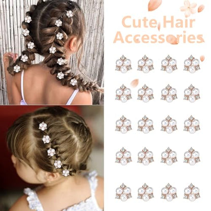 YISSION 20 Pcs Mini Rose Gold Pearl Hair Clips for Girls & Women - Cute & Elegant Wedding Bridal Hair Accessories - color: Rose Gold